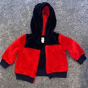GAP Kids Red and Black Fleece Jacket